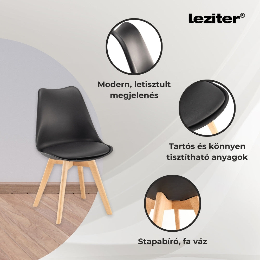 Ravena 4+1 étkező garnitúra fehér-fekete