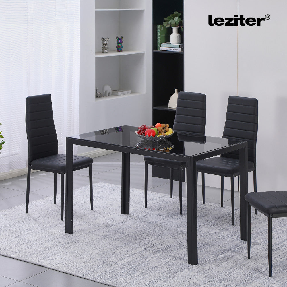 Clara 120 cm szögletes üveg étkezőasztal szürke