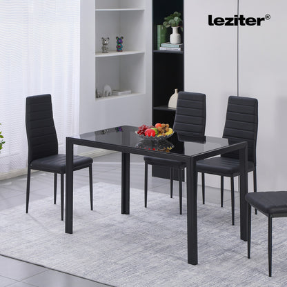 Clara 120 cm szögletes üveg étkezőasztal szürke