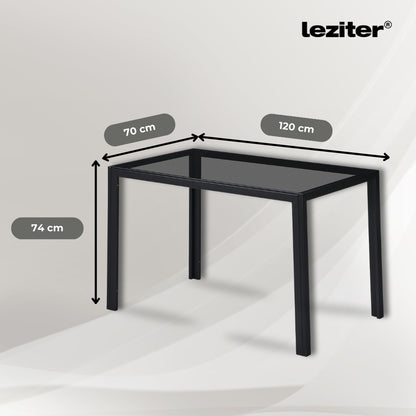 Clara 120 cm szögletes üveg étkezőasztal szürke