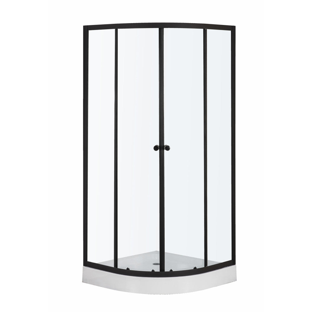 Leo 8 Black íves zuhanykabin zuhanytálcával