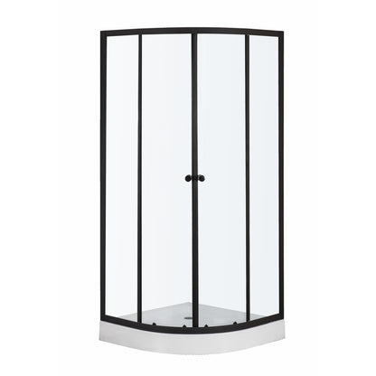 Leo 8 Black íves zuhanykabin zuhanytálcával