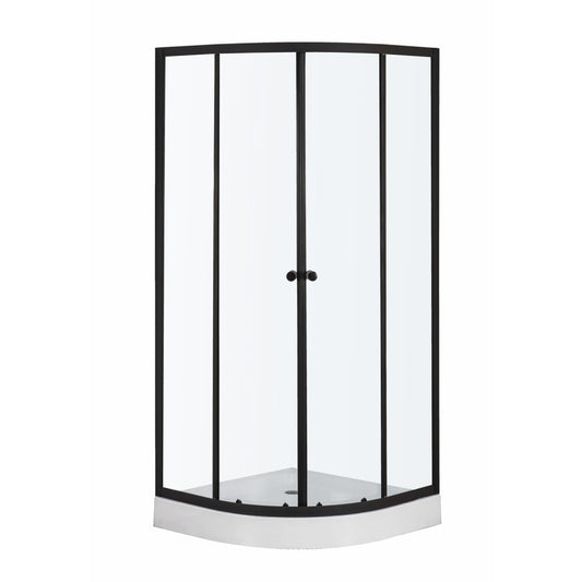 Leo 8 Black íves zuhanykabin zuhanytálcával
