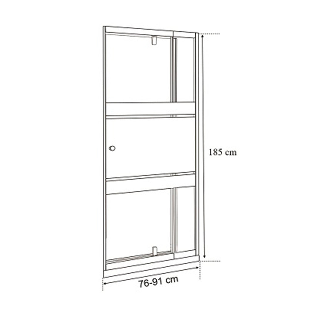 Flexi-S állítható zuhanyajtó 76-91x185 cm fekete