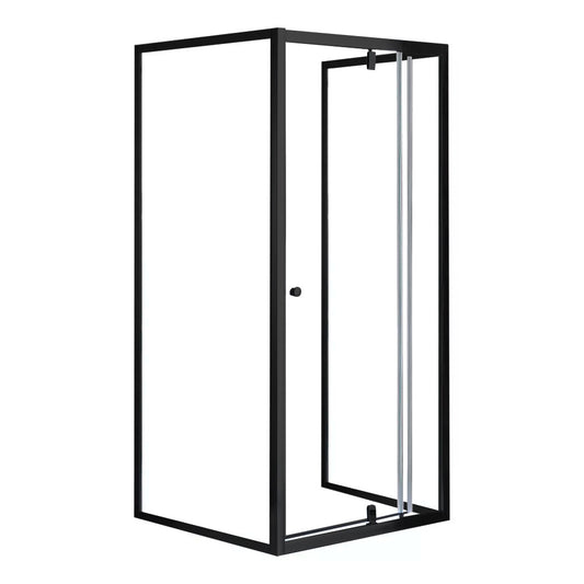 Flexi falsíkra szerelhető szögletes zuhanykabin 90x90 cm zuhanytálca nélkül fekete