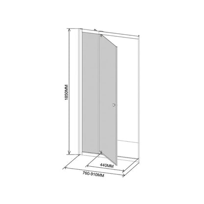 Flexi állítható zuhanyajtó 76-91x185 cm fekete