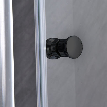 Flexi állítható zuhanyajtó 76-91x185 cm fekete