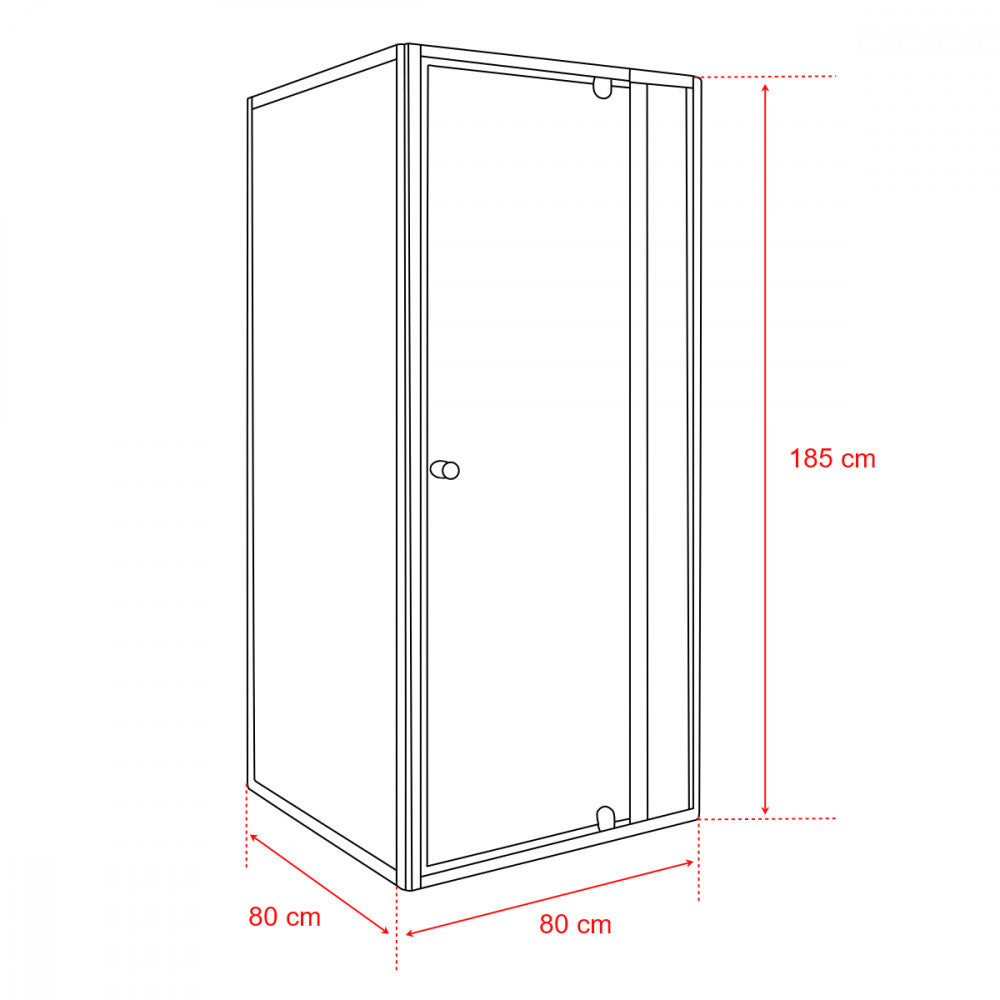 Flexi sarokba szerelhető szögletes zuhanykabin 8x8 cm zuhanytálca nélkül_4