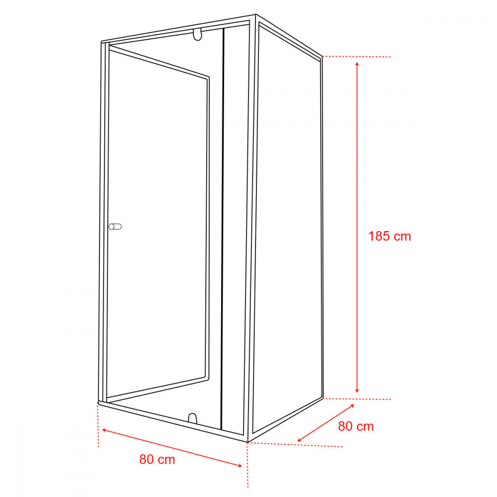 Flexi falsíkra szerelhető szögletes zuhanykabin 8x8 cm zuhanytálca nélkül_2
