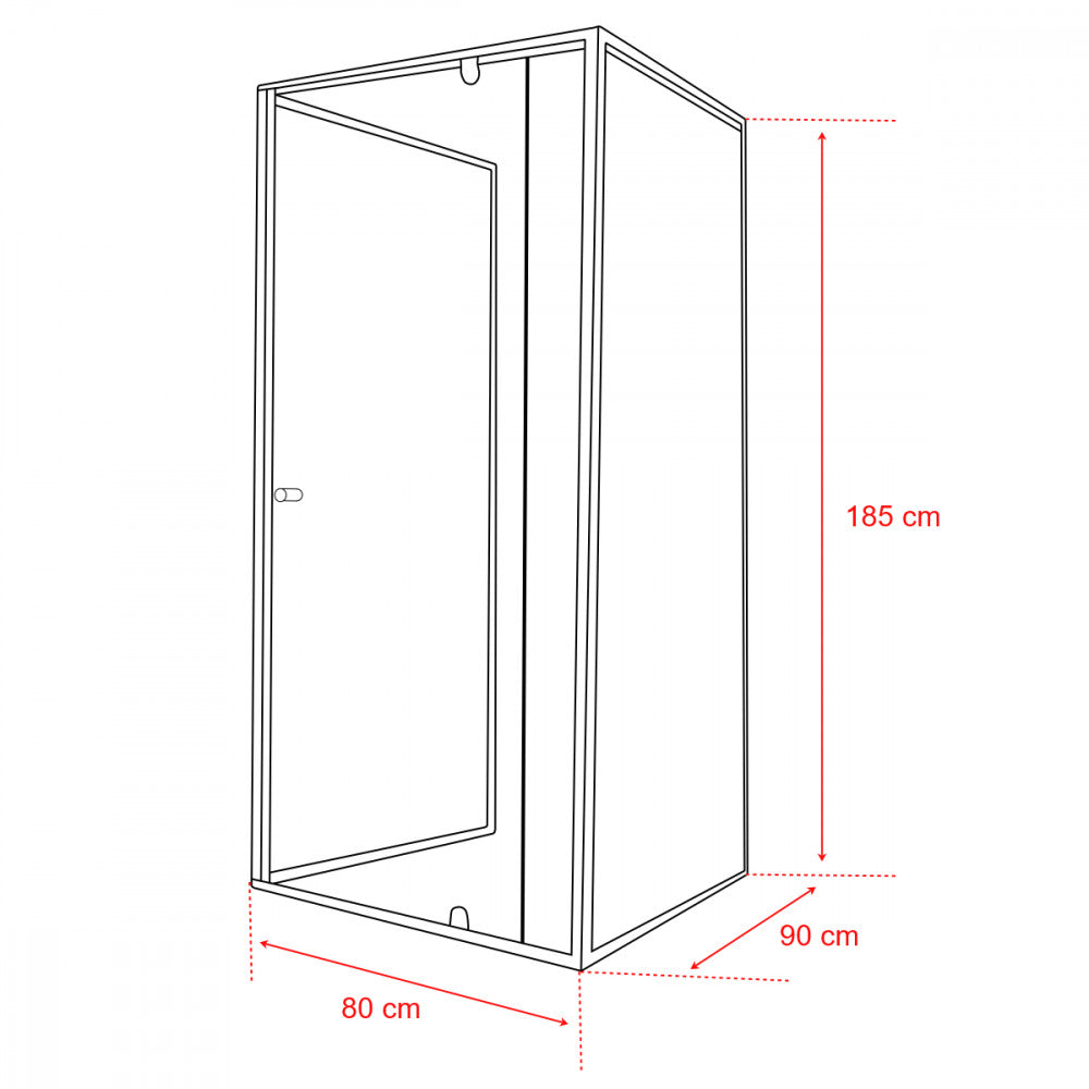 Flexi falsíkra szerelhető aszimmetrikus zuhanykabin 8x9 cm zuhanytálca nélkül_2