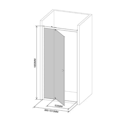 Flexi állítható zuhanyajtó 86-101x185 cm fekete