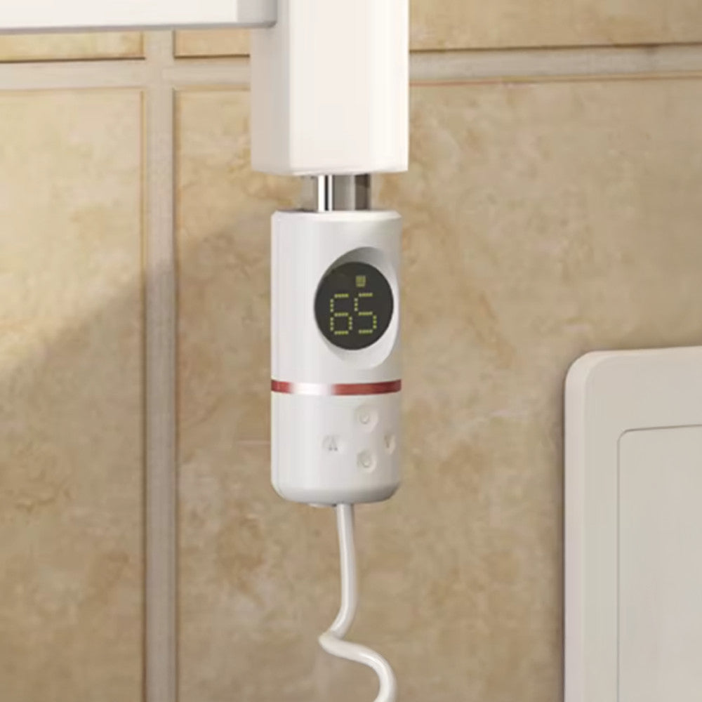 Elektromos fűtőpatron törölközőszárító radiátorhoz digitális hőfokszabályozóval 600W fehér