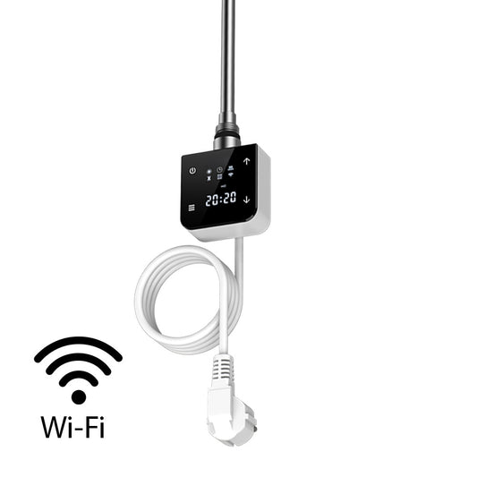 Wifi-s fűtőpatron törölközőszárító radiátorhoz digitális hőfokszabályozóval 400W fehér