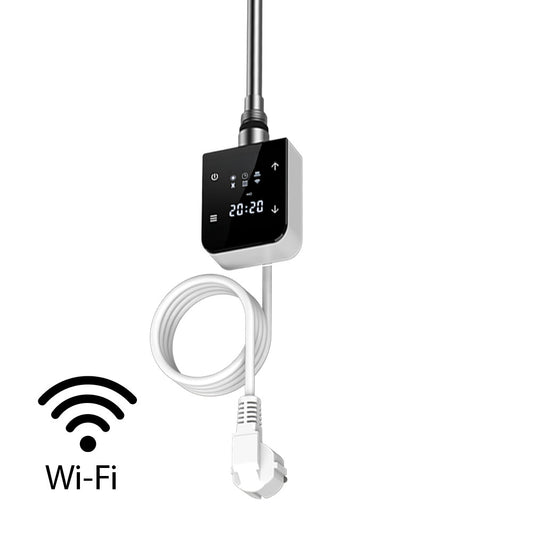 Wifi-s fűtőpatron törölközőszárító radiátorhoz digitális hőfokszabályozóval 600W fehér