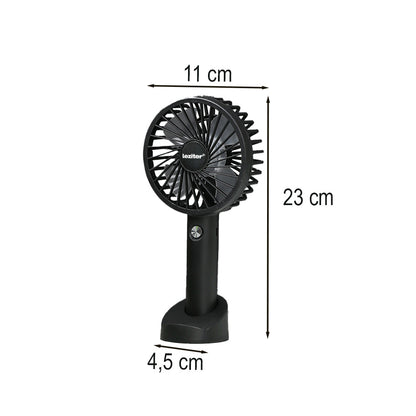 Galar kézi hordozható usb ventilátor tartóval 4 W 1200 mAh fekete