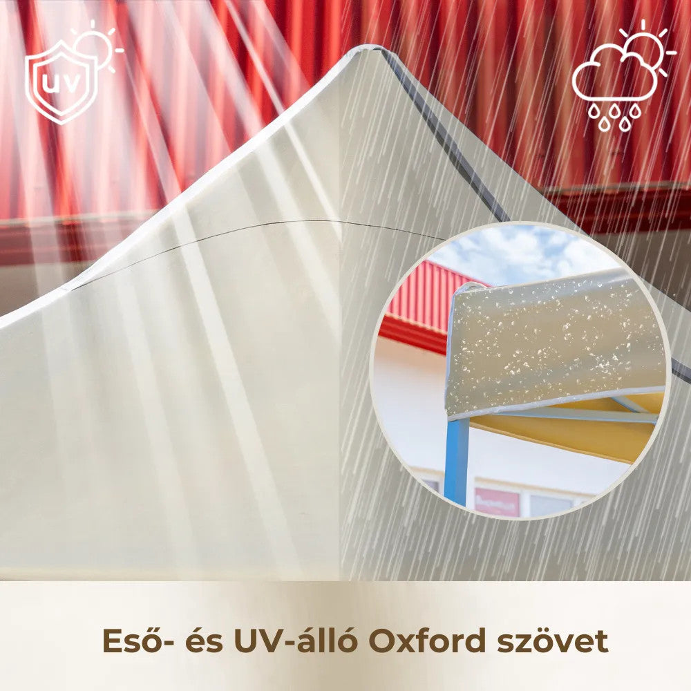 Összecsukható kerti pavilon 3x3 m bézs
