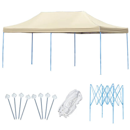 Összecsukható kerti pavilon 3x6 m bézs