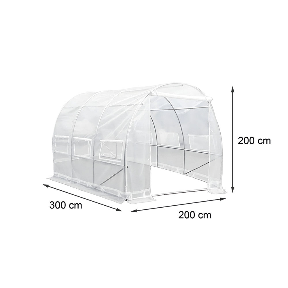 Fóliasátor 200x200x300 cm erősített vázzal+fólia átlátszó