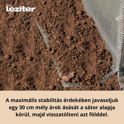 Fóliasátor 200x250x400 cm váz+fólia fehér