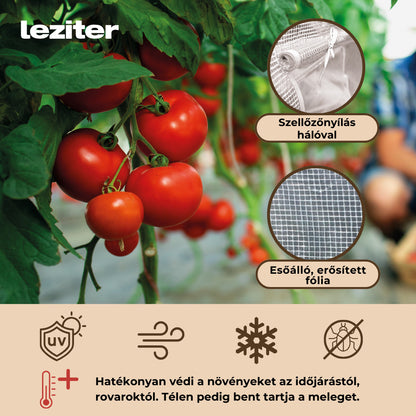 Fóliasátor 200x300x450 cm erősített vázzal+fólia fehér