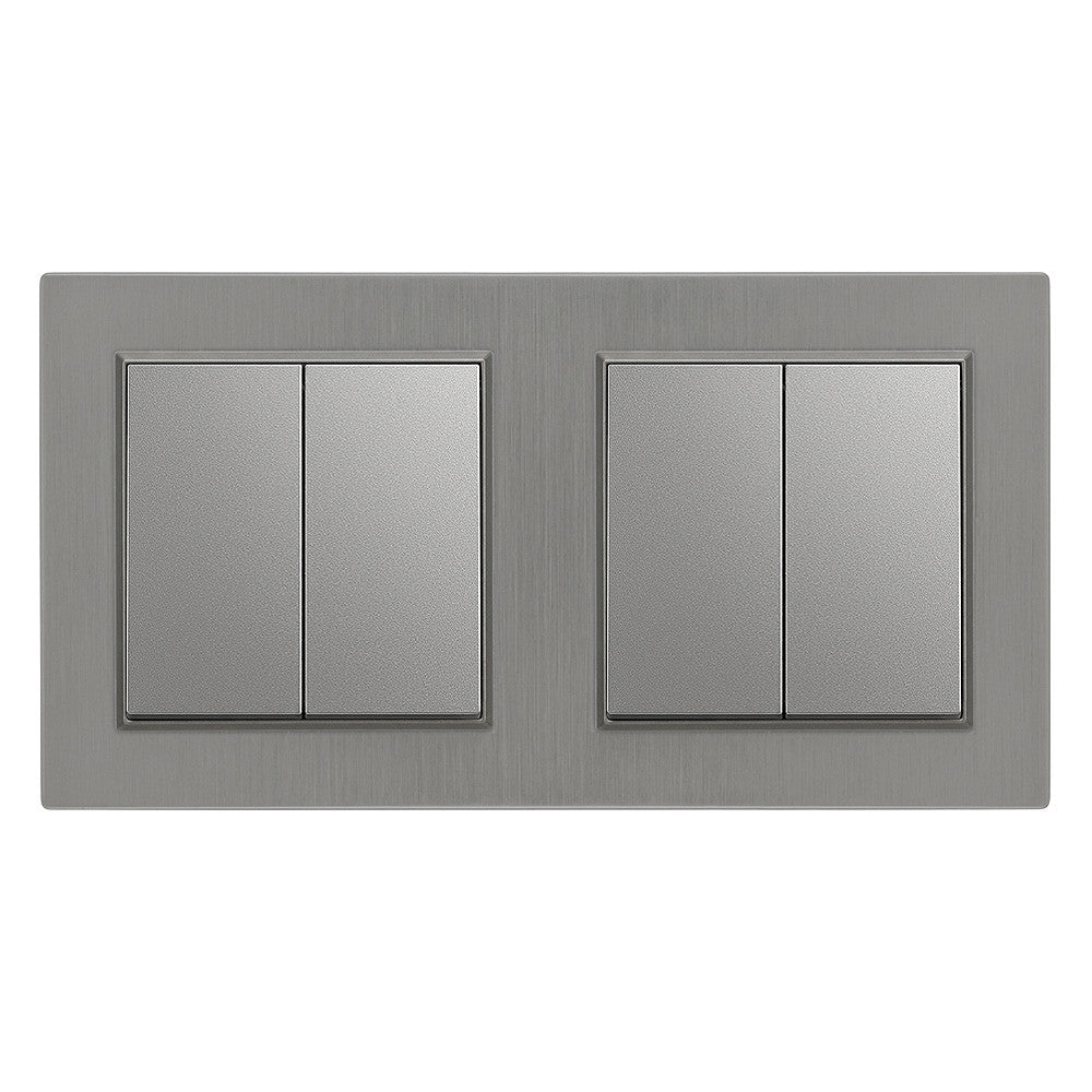 Nova kettős csillárkapcsoló 10A 250V 105 szürke kerettel