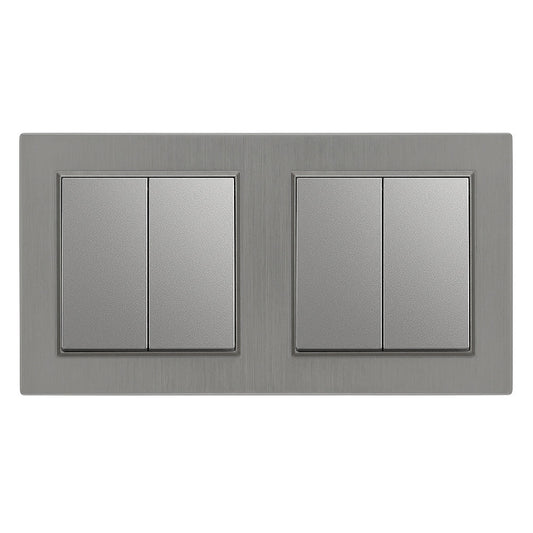 Nova kettős csillárkapcsoló 10A 250V 105 szürke kerettel