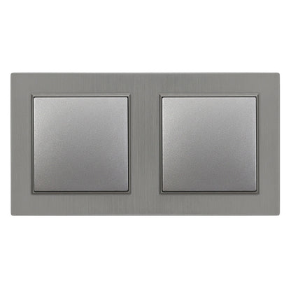 Nova kettős kereszt kapcsoló 10A 250V 107 szürke dupla kerettel