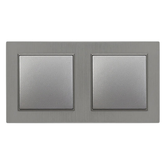 Nova kettős kereszt kapcsoló 10A 250V 107 szürke dupla kerettel