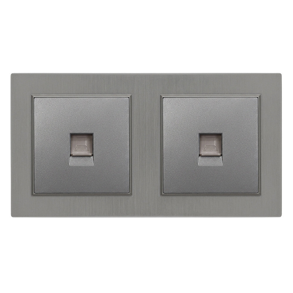 Nova kettős UTP aljzat RJ-45 szürke kerettel