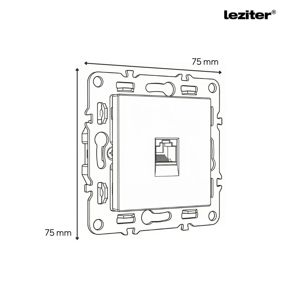 Nova IV kettő földelt csatlakozóaljzat dugalj kettő UTP csatlakozóval fehér kerettel