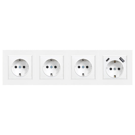 Nova IV három földelt csatlakozóaljzat dugalj USB csatlakozóval fehér kerettel