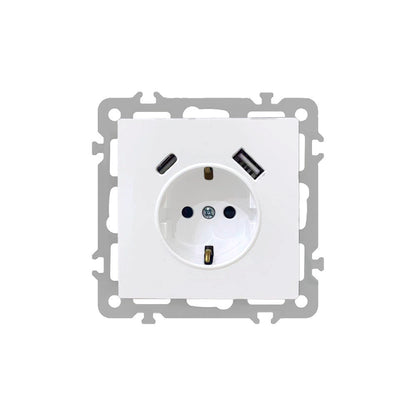 Nova földelt csatlakozóaljzat USB csatlakozóval 2A fehér