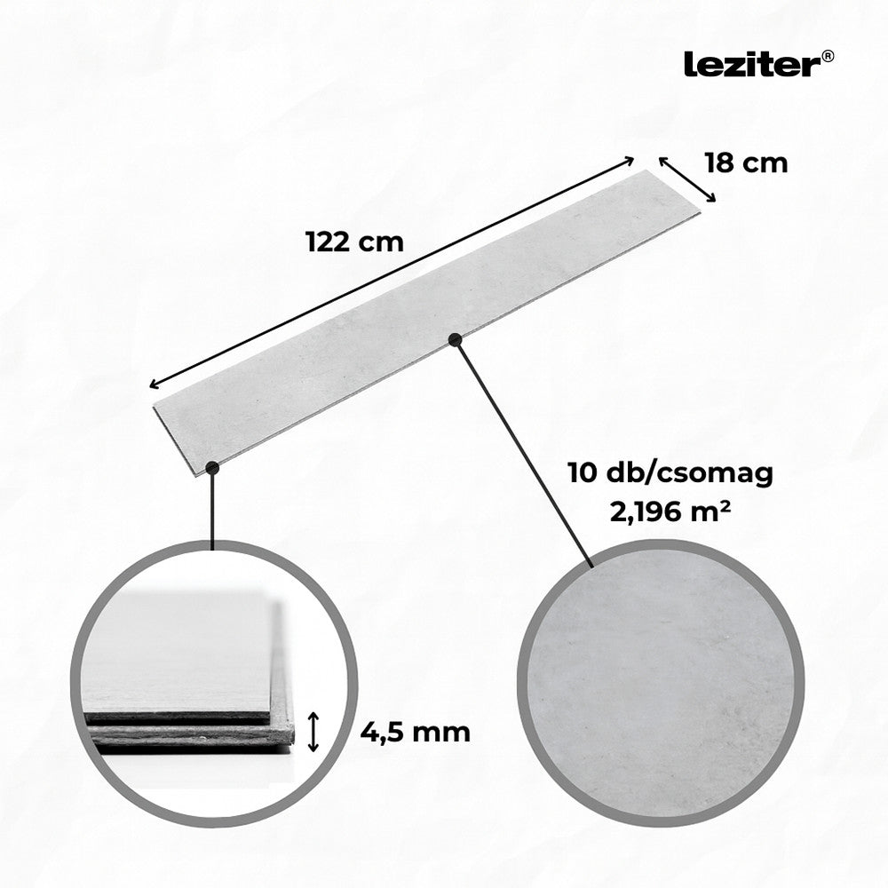 Leziter Fjord márvány mintás sötét szürke Vinyl SPC padló