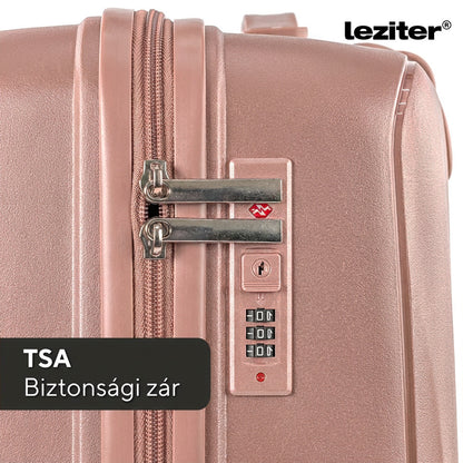 TraveLux Endure II gurulós bőrönd szett barackrózsaszín