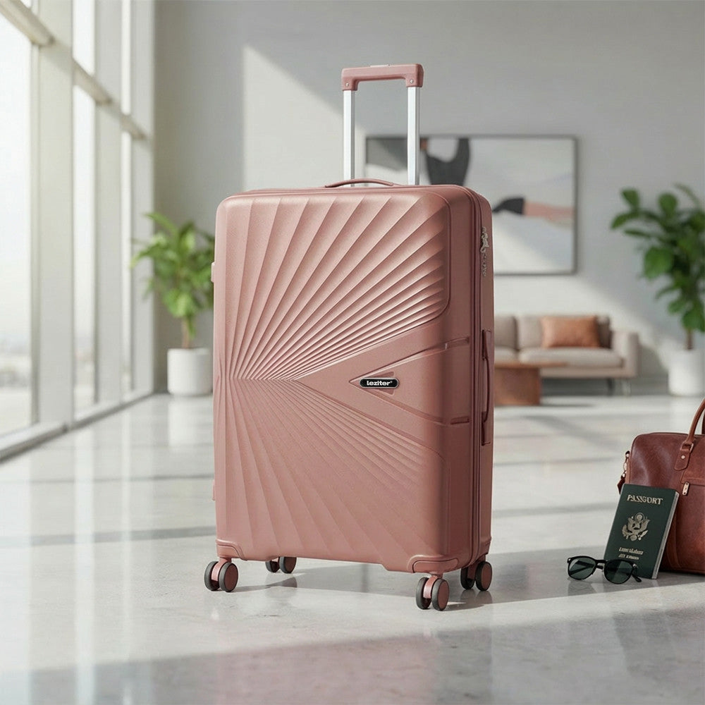 TraveLux Endure III gurulós bőrönd szett barackrózsaszín