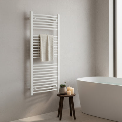 Íves törölközőszárító radiátor 1200x600 mm fehér