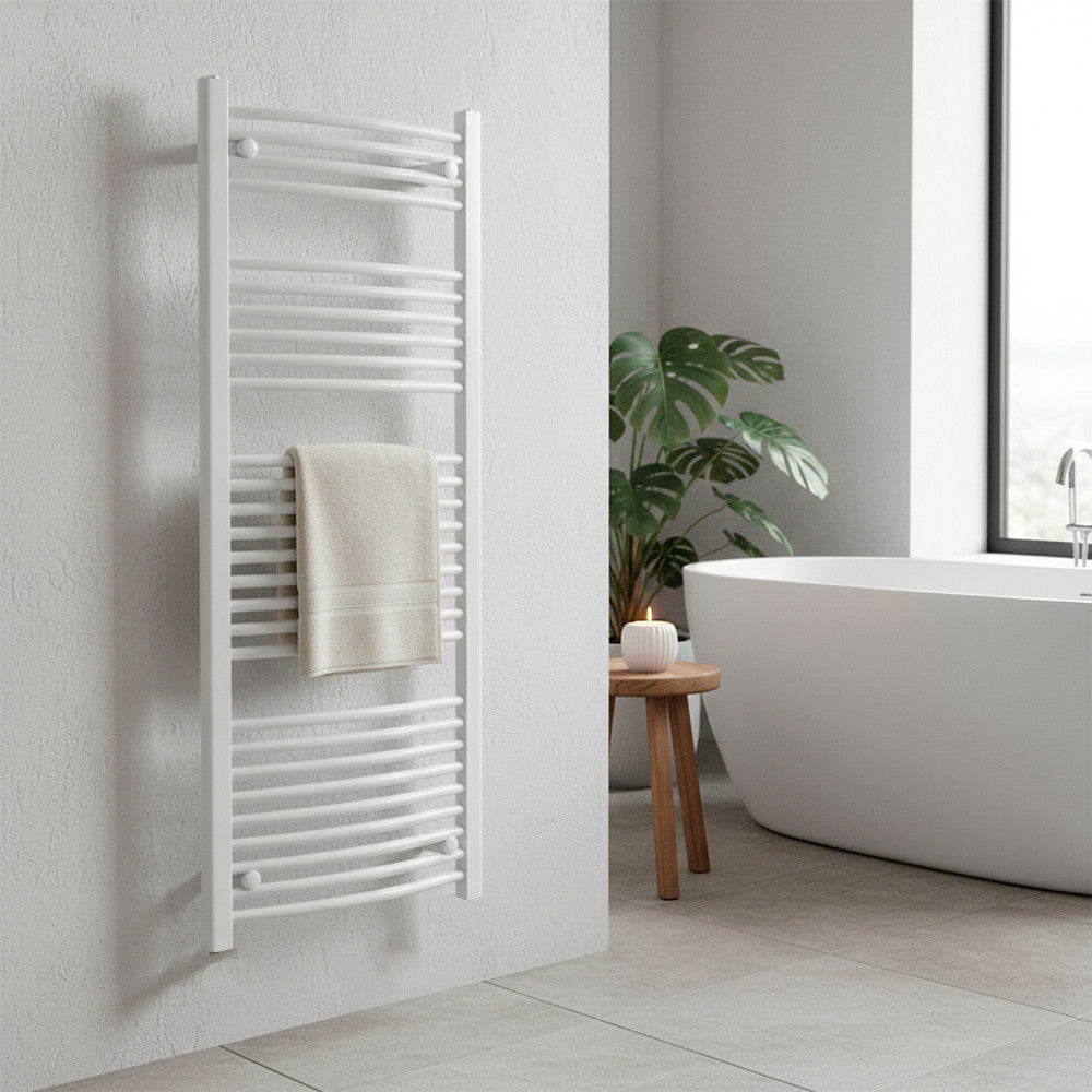 Íves törölközőszárító radiátor 1400x600 mm fehér