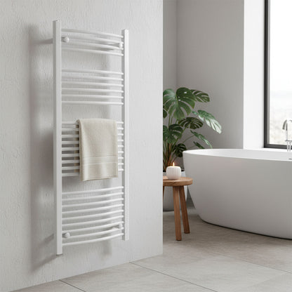Íves törölközőszárító radiátor 1400x600 mm fehér