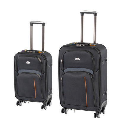 TraveLux Light II gurulós bőrönd szett fekete