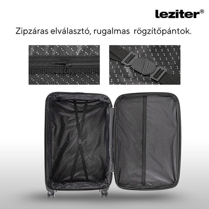 TraveLux Light II gurulós bőrönd szett fekete
