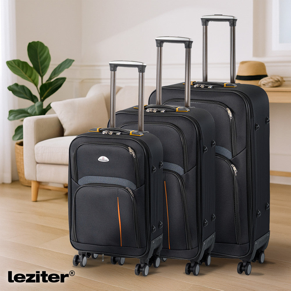 TraveLux Light III gurulós bőrönd szett fekete