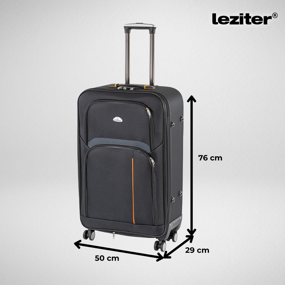 TraveLux Light III gurulós bőrönd szett fekete