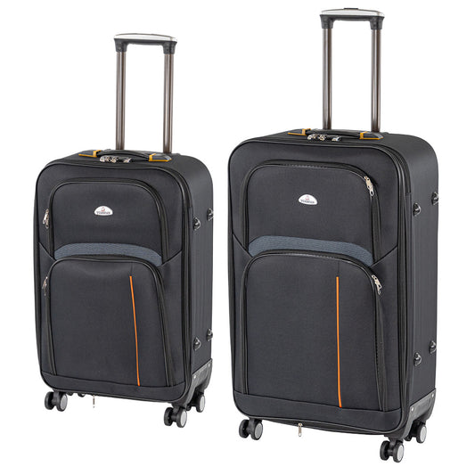 TraveLux Light IV gurulós bőrönd szett fekete
