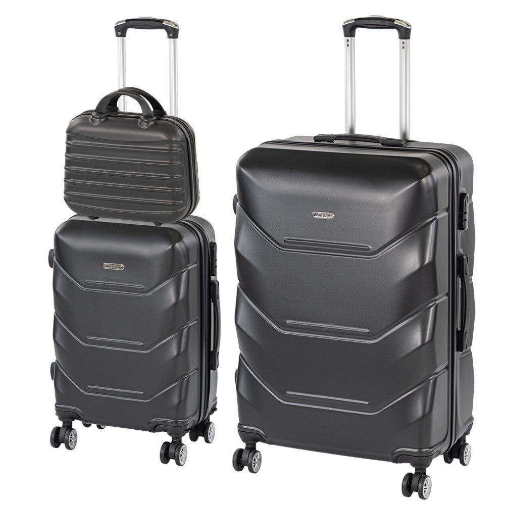 TraveLux Max IX gurulós bőrönd szett fekete