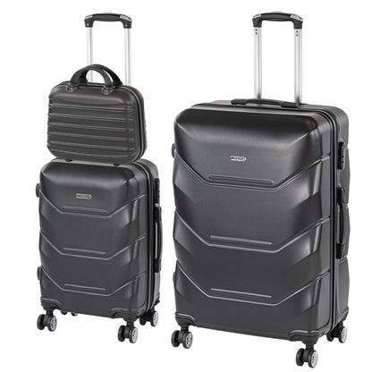 TraveLux Max IX gurulós bőrönd szett fekete