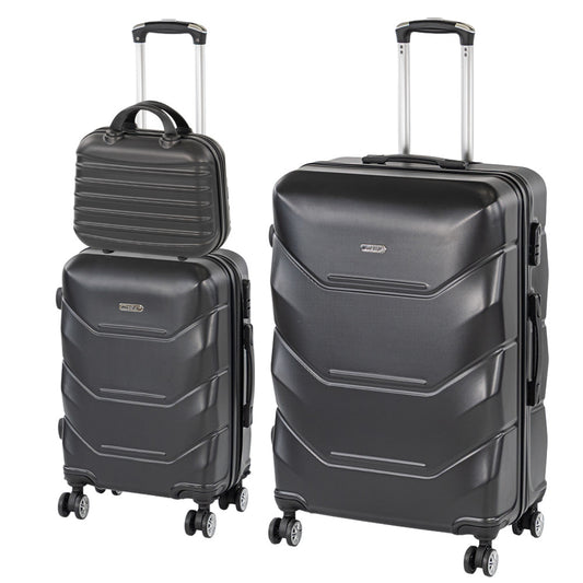 TraveLux Max IX gurulós bőrönd szett fekete