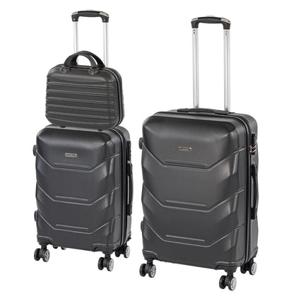 TraveLux Max VIII gurulós bőrönd szett fekete