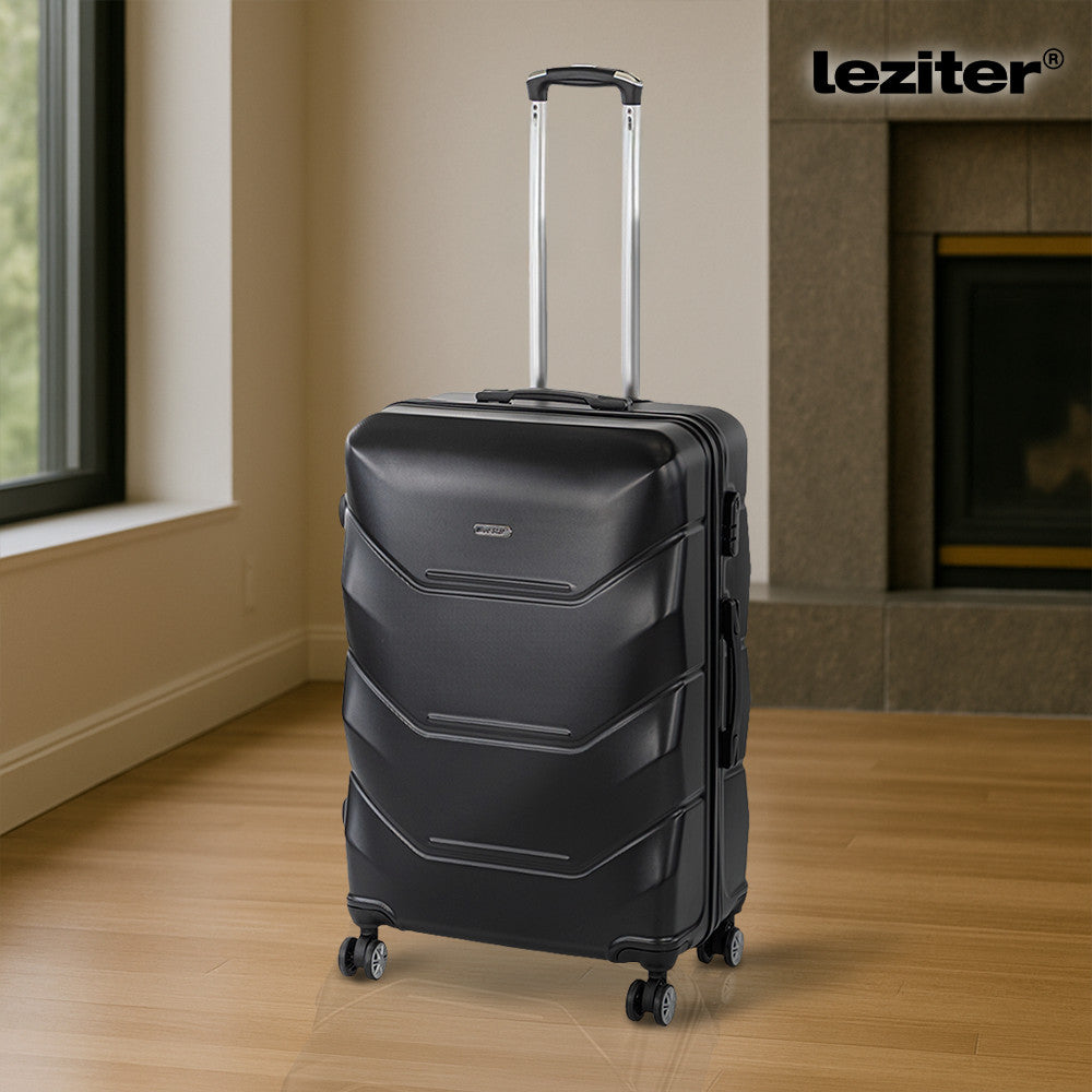 TraveLux Max VIII gurulós bőrönd szett fekete