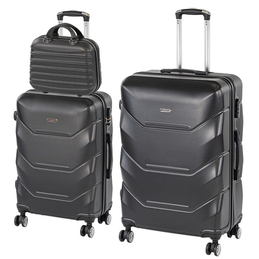 TraveLux Max X gurulós bőrönd szett fekete