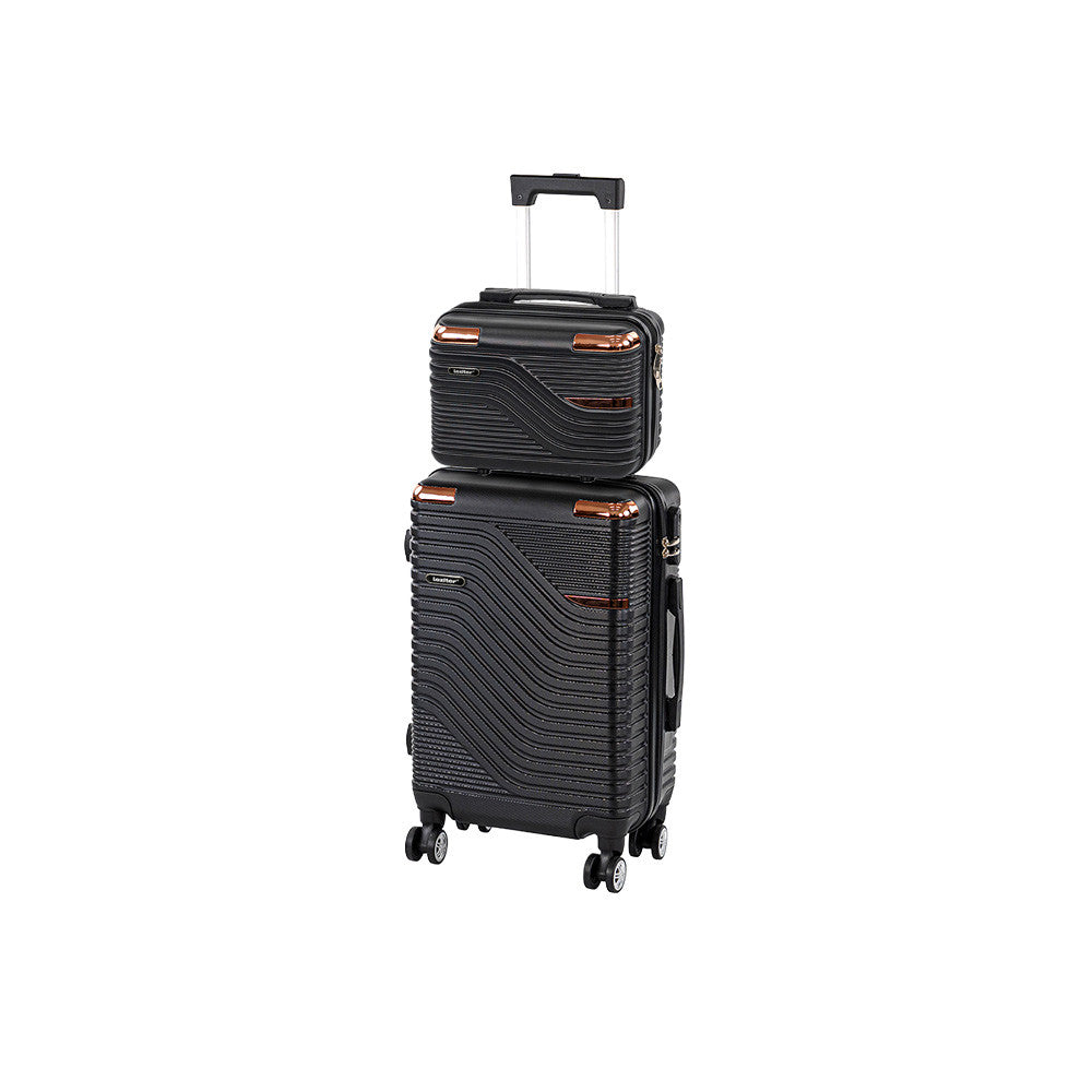 TraveLux Urban III gurulós bőrönd szett fekete